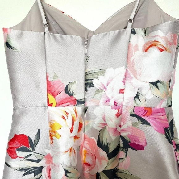 Eliza J Pink Floral Print Mikado Tulip Cocktail Dress Size 4 - Picture 5 of 7